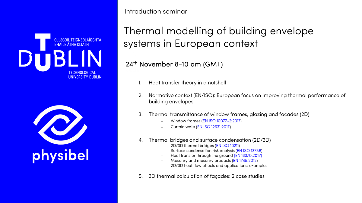 Seminar 24/11/2022: Thermal modelling of building envelope systems in a European context