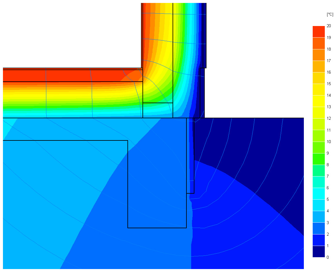 B13-The linear transmittance of a ground floor – window sill construction detail